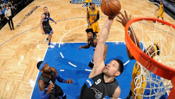 It is hard to figure out what the league was going for with the Orlando Magic's final adidas-brand jersey. (Photo by Fernando Medina/NBAE via Getty Images)