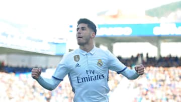 EIBAR, SPAIN - MARCH 04: Marco Asensio of Real Madrid celebrates after scoring Real's 4th goal during the La Liga match between SD Eibar and Real Madrid CF at Estadio Municipal de Ipurua on March 4, 2017 in Eibar, Spain. (Photo by Denis Doyle/Getty Images)