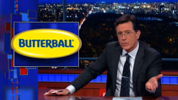 Late Show host Stephen Colbert prank calls Butterball's turkey talk-line