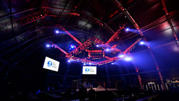 July 12, 2020; Abu Dhabi, UAE; A general view of the Flash Forum on UFC Fight Island prior to the UFC 251 event on July 12, 2020 on Yas Island, Abu Dhabi, United Arab Emirates. Mandatory Credit: Jeff Bottari/Zuffa LLC via USA TODAY Sports
