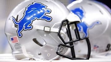 Aug 18, 2016; Detroit, MI, USA; A general photo of a Detroit Lions helmet during halftime in the game against the Cincinnati Bengals at Ford Field. Mandatory Credit: Raj Mehta-USA TODAY Sports
