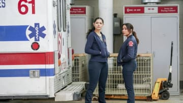 CHICAGO FIRE -- "The Unrivaled Standard" Episode 621 -- Pictured: (l-r) Miranda Rae Mayo as Stella Kidd, Monica Raymund as Gabriela Dawson -- (Photo by: Elizabeth Morris/NBC)