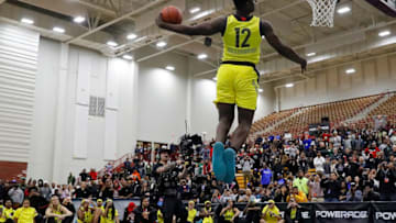 ATLANTA, GA - MARCH 26: Zion Williamson of Spartanburg Day School attempts a dunk during the 2018 McDonald's All American Game POWERADE Jam Fest at Forbes Arena on March 26, 2018 in Atlanta, Georgia. (Photo by Kevin C. Cox/Getty Images)