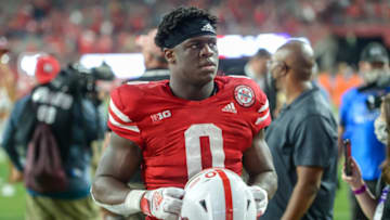 Running back Jaquez Yant #0 of the Nebraska Cornhuskers leaves the field (Photo by Steven Branscombe/Getty Images)