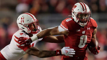 Wisconsin Badgers running back Braelon Allen (0) runs for a long first down (Dan Powers/USA TODAY NETWORK-Wisconsin)