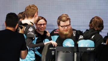 BUSAN, SOUTH KOREA - OCTOBER 21: Team Cloud9 celebrates their victory against team Afreeca Freecs during the quaterfinal match of 2018 The League of Legends World Chmpionship at Bexco Auditorium on October 21, 2018 in Busan, South Korea. (Photo by Woohae Cho/Getty Images)