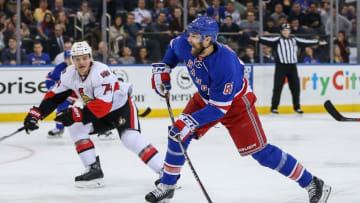 New York Rangers left wing Rick Nash (61). Mandatory Credit: Vincent Carchietta-USA TODAY Sports