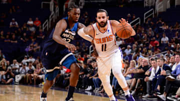PHOENIX, AZ - OCTOBER 8: Ricky Rubio #11 of the Phoenix Suns handles the ball against the Minnesota Timberwolves. He may not play in this one, but it's an excuse to post a picture of Ricky Rubio. Copyright 2019 NBAE (Photo by Barry Gossage/NBAE via Getty Images)