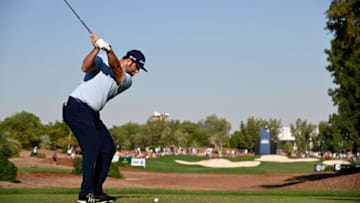 DUBAI, UNITED ARAB EMIRATES - NOVEMBER 23: Jon Rahm of Spain on the 13th tee during the third round of the DP World Tour Championship Dubai at Jumerirah Golf Estates on November 23, 2019 in Dubai, United Arab Emirates. (Photo by Ross Kinnaird/Getty Images)