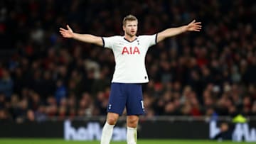LONDON, ENGLAND - NOVEMBER 30: Eric Dier of Tottenham Hotspur reacts during the Premier League match between Tottenham Hotspur and AFC Bournemouth at Tottenham Hotspur Stadium on November 30, 2019 in London, United Kingdom. (Photo by Julian Finney/Getty Images)