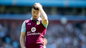 BIRMINGHAM, ENGLAND - MAY 07: Scott Hogan of Aston Villa during the Sky Bet Championship match between Aston Villa and Brighton