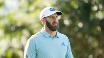 PACIFIC PALISADES, CALIFORNIA - FEBRUARY 19: Dustin Johnson of the United States walks on the 11th hole during the second round of The Genesis Invitational at Riviera Country Club on February 19, 2021 in Pacific Palisades, California. (Photo by Steph Chambers/Getty Images)