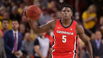 TEMPE, ARIZONA - DECEMBER 14: Anthony Edwards #5 of the Georgia Bulldogs handles the ball during the NCAAB game against the Arizona State Sun Devils at Desert Financial Arena on December 14, 2019 in Tempe, Arizona. (Photo by Christian Petersen/Getty Images)