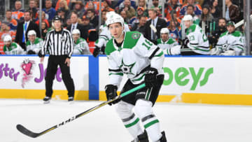 EDMONTON, AB - NOVEMBER 27: Tyler Pitlick #18 of the Dallas Stars skates during the game against the Edmonton Oilers on November 27, 2018 at Rogers Place in Edmonton, Alberta, Canada. (Photo by Andy Devlin/NHLI via Getty Images)