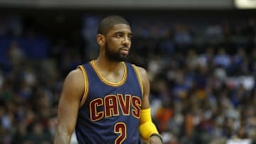 Mar 10, 2015; Dallas, TX, USA; Cleveland Cavaliers guard Kyrie Irving (2) during the game against the Dallas Mavericks at American Airlines Center. Mandatory Credit: Matthew Emmons-USA TODAY Sports