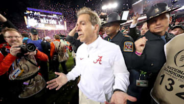 TAMPA, FL - JANUARY 09: Head coach Nick Saban of the Alabama Crimson Tide reacts after the Clemson Tigers defeated the Alabama Crimson Tide 35-31 in the 2017 College Football Playoff National Championship Game at Raymond James Stadium on January 9, 2017 in Tampa, Florida. (Photo by Tom Pennington/Getty Images)