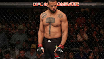 SAO PAULO, BRAZIL - SEPTEMBER 22: Thiago Santos of Brazil stands in his corner before facing Eryk Anders in their middleweight bout during the UFC Fight Night event at Ibirapuera Gymnasium on September 22, 2018 in Sao Paulo, Brazil. (Photo by Buda Mendes/Zuffa LLC/Zuffa LLC via Getty Images)