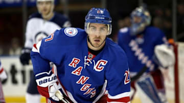 Nov 6, 2016; New York, NY, USA; New York Rangers defenseman Ryan McDonagh (27) against the Winnipeg Jets during the third period at Madison Square Garden. Mandatory Credit: Danny Wild-USA TODAY Sports