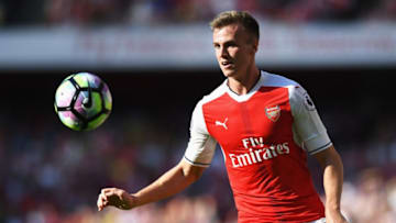 LONDON, ENGLAND - AUGUST 14: Rob Holding of Arsenal in action during the Premier League match between Arsenal and Liverpool at Emirates Stadium on August 14, 2016 in London, England. (Photo by Michael Regan/Getty Images)