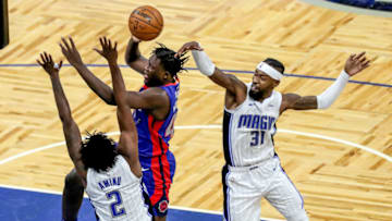 Sekou Doumbouya #45 of the Detroit Pistons (Photo by Alex Menendez/Getty Images)
