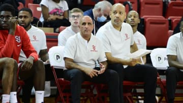 St. John's basketball coaching staff (Photo by Steven Ryan/Getty Images)
