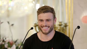 VIENNA, AUSTRIA - JUNE 02: Gus Kenworthy speaks at the Life Ball 2018 international press conference at Albertina on June 2, 2018 in Vienna, Austria. The Life Ball, an annual charity event raising funds for HIV & AIDS projects, celebrates its 25th anniversary this year at Vienna's City Hall. (Photo by Andreas Rentz/Getty Images)