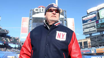 QUEENS, NY - JANUARY 01: Assistant coach Lindy Ruff of the New York Rangers looks on from the bench against the Buffalo Sabres during the 2018 Bridgestone NHL Winter Classic at Citi Field on January 1, 2018 in Queens, NY. The New York Rangers won 3-2 in overtime. (Photo by Jared Silber/NHLI via Getty Images)