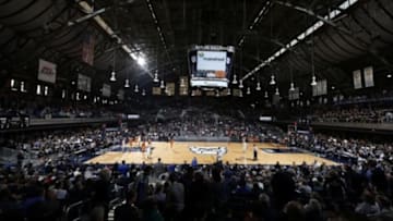 Dec 12, 2015; Indianapolis, IN, USA; A wide angle general view as the Butler Bulldogs play against the Tennessee Volunteers at Hinkle Fieldhouse. Butler defeats Tennessee 94-86. Mandatory Credit: Brian Spurlock-USA TODAY Sports