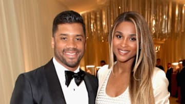 WEST HOLLYWOOD, CA - FEBRUARY 26: Football player Russell Wilson (L) and singer Ciara attend the 25th Annual Elton John AIDS Foundation's Academy Awards Viewing Party at The City of West Hollywood Park on February 26, 2017 in West Hollywood, California. (Photo by Ari Perilstein/Getty Images for EJAF)