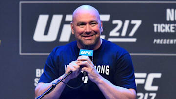 LAS VEGAS, NV - OCTOBER 06: UFC president Dana White hosts the UFC 217 news conference inside T-Mobile Arena on October 6, 2017 in Las Vegas, Nevada. (Photo by Jeff Bottari/Zuffa LLC/Zuffa LLC via Getty Images)