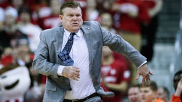 MADISON, WISCONSIN - FEBRUARY 18: Head coach Brad Underwood of the Illinois Fighting Illini reacts in the first half against the Wisconsin Badgers at the Kohl Center on February 18, 2019 in Madison, Wisconsin. (Photo by Dylan Buell/Getty Images)