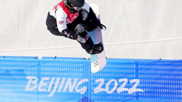 Chloe Kim (USA) in the Women’s Snowboard Halfpipe at the Winter Olympics. (Jack Gruber-USA TODAY Sports)
