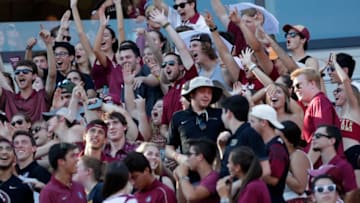 Florida State Seminole Fans filled Doak S. Campbell Stadium to cheer on the Noles. The Florida State Seminoles beat the Louisiana Monroe Warhawks 45-44 in overtime.Fans2372
