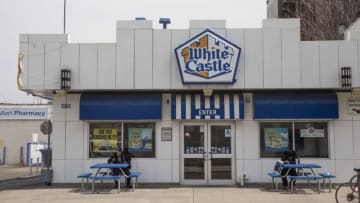 NEW YORK, NY - APRIL 12: An exterior view of a White Castle restaurant, April 12, 2018 in the Queens borough of New York City. White Castle has introduced the meatless 'Impossible Slider' burger. The burger, which sell for $1.99, are about twice the size of White Castle's regular sliders. The patties, made primarily of wheat protein and potato, are the first plant-based burgers sold in an American quick-serve restaurant. (Photo by Drew Angerer/Getty Images)