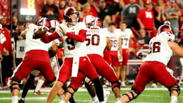 Oct 1, 2022; Lincoln, Nebraska, USA; Indiana Hoosiers quarterback Connor Bazelak (9) passes against the Nebraska Cornhuskers during the second quarter at Memorial Stadium. Mandatory Credit: Dylan Widger-USA TODAY Sports