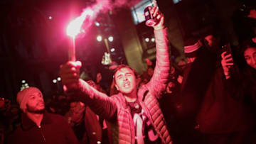 PHILADELPHIA, PA - FEBRUARY 04: Philadelphia Eagles fans celebrates their victory in Super Bowl LII against the New England Patriots on February 4, 2018 in Philadelphia, Pennsylvania..(Photo by Eduardo Munoz Alvarez/Getty Images)