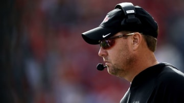 OXFORD, MS - NOVEMBER 05: Head coach Hugh Freeze of the Mississippi Rebels reacts during the first half of a game against the Georgia Southern Eagles at Vaught-Hemingway Stadium on November 5, 2016 in Oxford, Mississippi. (Photo by Jonathan Bachman/Getty Images)