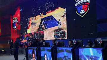 SHENZHEN, CN - OCTOBER 4: Karl-Anthony Towns #32 of the Minnesota Timberwolves participates during a NBA 2K E-Sports event on October 4, 2017 at Sheraton Shenzhen in Shenzhen, China. NOTE TO USER: User expressly acknowledges and agrees that, by downloading and or using this Photograph, user is consenting to the terms and conditions of the Getty Images License Agreement. Mandatory Copyright Notice: Copyright 2017 NBAE (Photo by Joe Murphy/NBAE via Getty Images)
