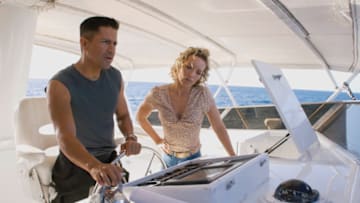 “Shallow Grave, Deep Water” – Magnum goes to extreme lengths to uncover the truth about a crime which may have involved his dear deceased friend, Nuzo (Domenick Lombardozzi), on the CBS Original series MAGNUM P.I., Friday, April 8 (9:00-10:00 PM, ET/PT) on the CBS Television Network, and available to stream live and on demand on Paramount+*. Series star Jay Hernandez makes his directorial debut with this episode. Pictured: Jay Hernandez as Thomas Magnum and Perdita Weeks as Juliet Higgins. Photo Credit: CBS ©2022 CBS Broadcasting, Inc. All Rights Reserved. Highest quality screengrab available.