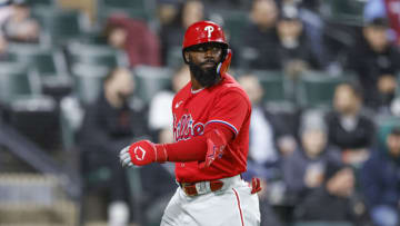 Philadelphia Phillies second baseman Josh Harrison against the Chicago White Sox at Guaranteed Rate Field. USA Today.