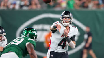 Atlanta Falcons quarterback Desmond Ridder throws a pass against the New York Jets. USA Today.