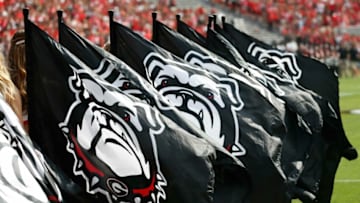 Georgia cheerleaders take part in the pregame before an NCAA college football game between Arkansas and Georgia in Athens, Ga., on Saturday, Oct. 2, 2021.News Joshua L Jones