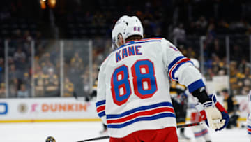BOSTON, MA - MARCH 4: Patrick Kane #88 of the New York Rangers warms up before a game against the Boston Bruins at the TD Garden on March 4, 2023 in Boston, Massachusetts. The Bruins won 4-2. (Photo by Richard T Gagnon/Getty Images)