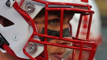 Nebraska Cornhuskers defensive end Garrett Nelson (44) takes to