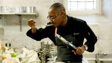 TOP CHEF -- "Lucca" Episode 1712 -- Pictured: Gregory Gourdet -- (Photo by: Ernesto Ruscio/Bravo)