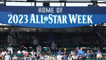 SEATTLE, WASHINGTON - APRIL 17: A general view of signage promoting the 2023 All Star Week at T-Mobile Park on April 17, 2022 in Seattle, Washington. (Photo by Abbie Parr/Getty Images)