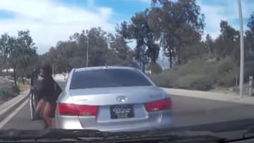 Caught On Dashcam: Driver Jumps Out Of Moving Car And Causes Crash