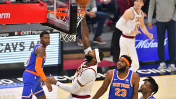Cleveland Cavaliers big Andre Drummond shoots on the interior. (Photo by Jason Miller/Getty Images)