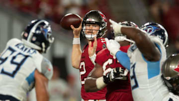 Tampa Bay Buccaneers quarterback Kyle Trask. Mandatory Credit: Jeremy Reper-USA TODAY Sports