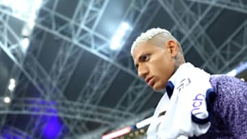 SINGAPORE, SINGAPORE - JULY 26: Richarlison #9 of Tottenham Hotspur walks out of the tunnel for warmups prior to the pre-season friendly against the Lion City Sailors at the National Stadium on July 26, 2023 in Singapore. (Photo by Yong Teck Lim/Getty Images)